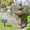 Kingsbury Solar Powered Water Fountain - Stone-Effect 3 Tier Cascading Outdoor Garden Water Feature with Battery Backup & Timer Function for Patio, Decking, Lawn, Yard - Measures H98 x 48cm Diameter