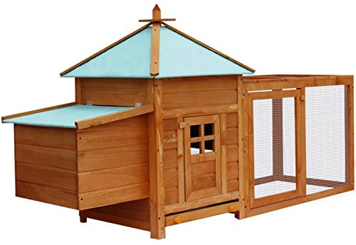 Gecheer Garten-Hühnerstall Hühnerhaus Entenstall Geflügelstall Kleintierstall Kleintierkäfig Haus Haustiere Hühnervoliere Haustierhaus 190 x 72 x 102 cm (L x B x H) für Hühner,Hühnerkäfig Hühnernest
