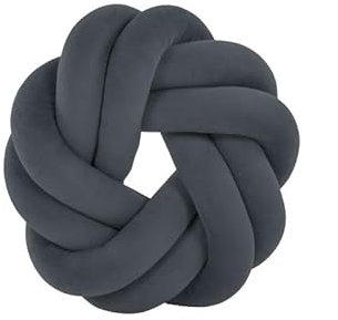 TISECO Home Studio - Kissen (gefüllt) Knot - Samt - Knotenkissen - 30x30x7cm - Grau