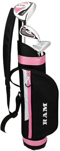 Ram Golf SDX Junior Girls Golf Clubs Set with Bag (Pink, 3-5 Years, Left)