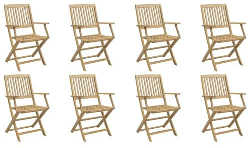 vidaXL Gartenstühle 8 STK., Gartenstuhl mit Latten-Design, Gartensessel Stuhl für Garten Balkon Terrasse, Sessel Stuhlset Gartenmöbel, Massivholz Akazie