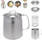 Olla coladora de aceite multifuncional de acero inoxidable 304 2 en 1, combo de mini freidora de aceite y taza de filtro de cocina (2L) (Matte 2L,one size)