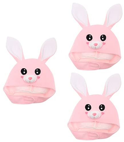 ibasenice 3stücke Bunny-hut Mit Ohren Lustiger Plüsch-kaninchen-hut Für Erwachsene Kreatives Kostüm-accessoire Für Osterfeiern Und Foto-requisiten Hautfreundlich Und Stylisch Für