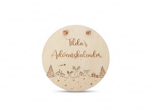 Adventskalender Holz-Schild mit Name | personalisiertes Holz Schild für den Adventskalender | Holzschild mit Name | Adventskalender Anhänger