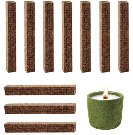 Dauerdocht für Wachsfresser, 10 Stück Dauerdocht Kerzendocht Dicke, 2 cm Kerzen Docht für Betonfeuer, Dochte für Innenräume, Dochte für Dauerkerzen im Freien, Tischfeuer, DIY Kerzenherstellung