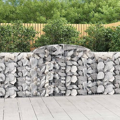 NQJIBUE Lot de 4 paniers en gabion en fer galvanisé 300 x 50 x 100/120 cm