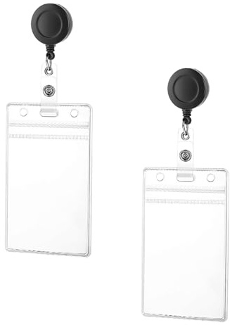 2-Stück Ausweishalter mit Einziehbarem Schlüssel Badge Holder für Schlüsselkartenhalter,Kartenhülle Mit Schlüsselband für Schülerausweis Pass id Wasserdicht,Transparent Arbeitserlaubnis-Lanyard