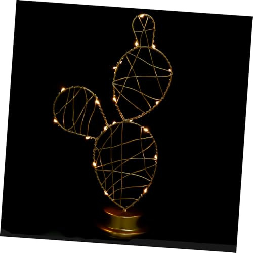 HOMSFOU Lampada Da Tavolo Led Decorativa Forma Di Cactus Lampada Notturna Per Comodino Design Elegante Per Decorazioni Domestiche Luce Calda e Chic Per Ambienti Moderni