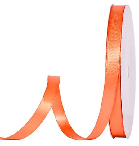 91 m Satinband Orange, 10 mm Doppelseitig Schleifenband Geschenkband Dekoband Seidenband Doppelsatinband Satin Ribbon für Hochzeit Geburtstag Party Dekoration, Geschenkverpackung, Basteln