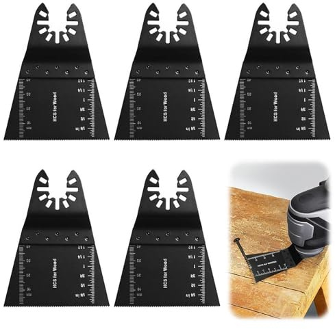 Pack of 5 x 65mm Coarse Wood Blades, Wide Coarse Oscillating Multi Tool Blades,Wood Cutter Saw Blades Set,Oscillating Multitool Accessories Compatible with Dewalt/Black & Decker/Erbauer