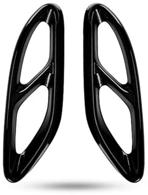 2 x Steel Exhaust Pipe Cover Trims For Mercedes Benz A B C E GLC Class W205 W213 W246 W247 X253 W177 E-Class C207 Coupe, Exhaust Muffler Tail Pipe Tip Cover (Black)