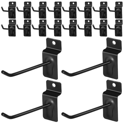 BESPORTBLE 20 Stück Robuste Metall Wandhaken aus Eisen Verstellbar und Abnehmbar für Garagenaufbewahrung und Modernen Lamellenwand Organizer