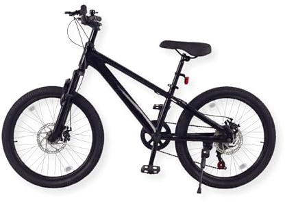 Buxibo - Fahrrad Austin - Kinder-Mountainbike - Stahlrahmen - 20 Zoll - Schwarz