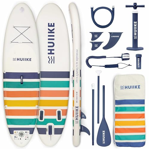 HUIIKE Stand Up Paddle Board för Vuxna med Tillbehör - Paddel, Fenor, Pump. Uppblåsbar Sup-bräda Utmärkt Stabilitet och Hållbarhet. 305 x 84 x 15 cm, Maximal Belastning 130 kg