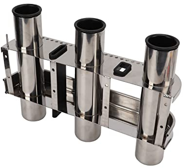 TOPINCN Fishing Rod Holder Marine Stainless Steel Triple Tube Link Rod Pod with Toolbar for Boat Storage Organizer