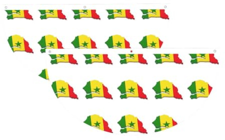 Drapeau du Sénégal imprimé carte drapeau semi-circulaire léger Bannière extérieure Décorations de fête