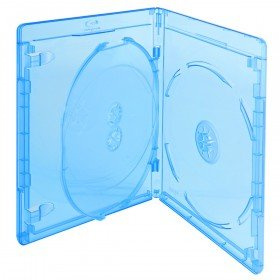 Prodye Elite Premium Casos Blu-ray para 3 discos, Slim 12.5 mm, Machine-pack-quality, Transparente, Azul, 30 unidades