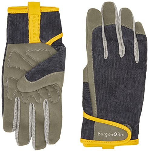 Burgon & Ball Dig The Glove Men's Gardening Gloves, Large/X-Large, Slate Corduroy
