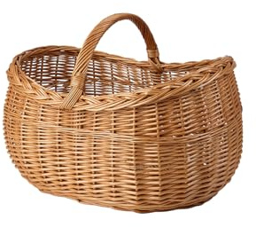 e-wicker24 Paniers et porte-bûches pour cheminées en osier, corbeille a rangement, panier jardin, panier a fruits et legumes (Naturel)