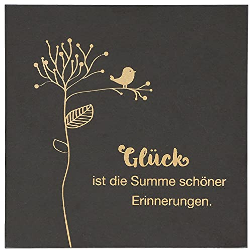Butzon & Bercker Wand-Relief Glück Gold-Druck Schiefer Heidi Rose Dekoration Geschenkverpackung