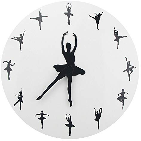 Timelike Ballerina Wanduhr Ballett Tanzen hängende Dekoration Uhr Tänzerin Heimdekoration Geschenk
