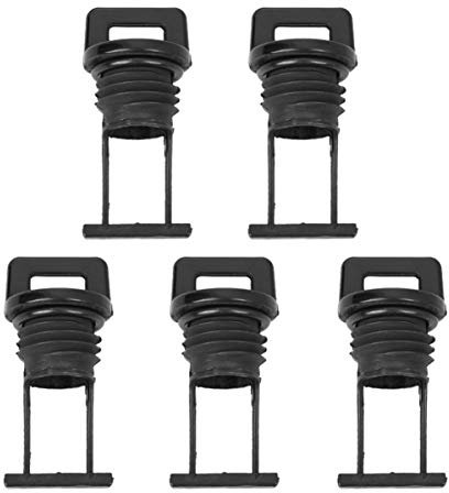 CLISPEED 5 Stück Kajak Ablassschraube Zubehör Kajak Hardware Stecker Marine Scupper Stopper Stopfen Stöpsel für Kajak Kanu Boot Abflusslöcher Schwarz