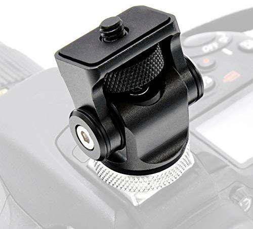 Kamera-Hot-Shoe-Halterung, Kugelkopf-Hot-Shoe-Halter aus Aluminiumlegierung mit 1/4 Zoll Schraube für, Blitz, Mikrofon, Stativ