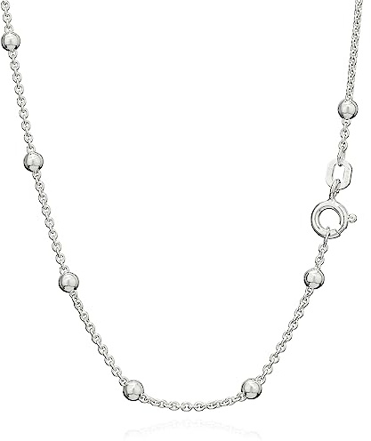 NKlaus 925 argent sterling Collier 40cm chaîne ancre ronde avec 22 boules 9463