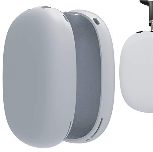 Geekria Funda de Silicona de Rendimiento para Auriculares AirPod MAX, Funda de protección contra caídas, Funda de cojín para los oídos, Protectores de Almohadillas de Aire (Plata)