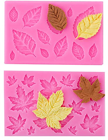 2Pcs Silicone Leaf Moulds - Various Themes for Fondant Cake Decoration or Lollipop Chocolate Decoration