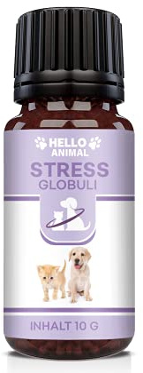Hello Animal® Anti Stress Globuli – pflanzliches Baldrian Beruhigungsmittel für Katzen und Hunde – wirkt unterstützend gegen Panikattacken, innere Unruhe und Angststörungen, rezeptfrei