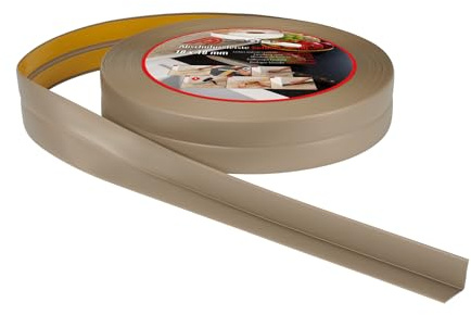 ProfiPVC Weichsockelleiste selbstklebend aus PVC 18x18mm 10m Messing | weiche Abschlussleiste aus Kunststoff für Küche und Badezimmer, flexible Knickleiste, Bodenleiste Sockelleiste aus PVC