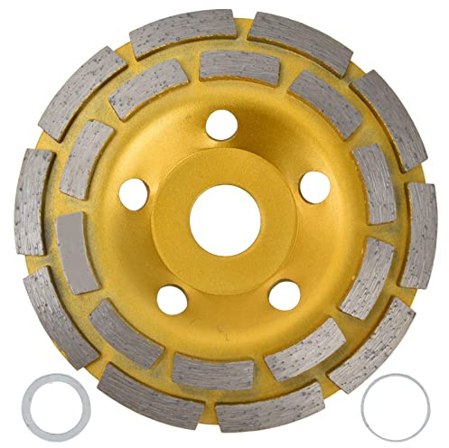 Diamond Cup Grinding Wheel Double Row Concrete Masonry Grinding Wheels Heavy Duty for Angle Grinder Stone Marble Masonry Cement(125mm)
