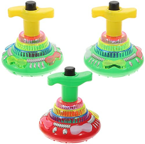 SAFIGLE 3er Set Led Musik Kreisel Spielzeug - Leuchtende Und Drehende Gyroskop Spielzeuge FüR Kinder - Perfekt FüR Halloween Und Partys - ZufäLlige Farben Und Stile