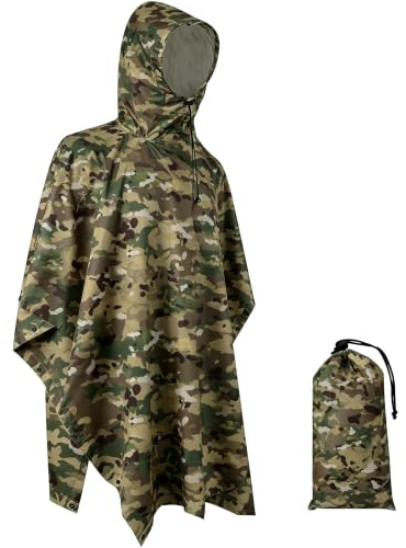 Fousam Regenponcho Damen Herren, Wasserdicht, Zelt, Regencape, Regenjacke für Wandern, Camping, Picknick, Reisen, Outdoor -Aktivitäten