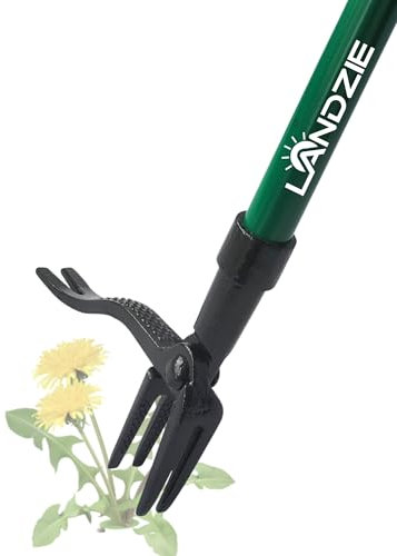 Landzie Weeder Weed Puller Tool, 55 Inch Steel Stand Up Weed Puller with Long Handle, Manual Weeders Weed Remover Tool Stand Up Heavy Duty Weed Picker and Weed Digger Garden Lawn Weed Tool
