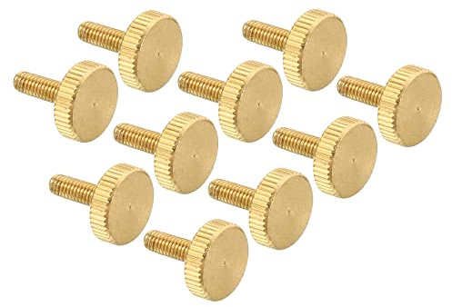 PATIKIL M3x9mm Moleté Vis Oreilles, 10 Paquets Plat Pointe Laiton Boulons Poignée Boutons Fixations avec Droites Épaules pour Retro Lampes