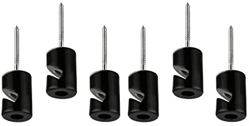 6er Pack, Porzellan Retro Hook Kabelhalter, Kabelhaken, schwarz
