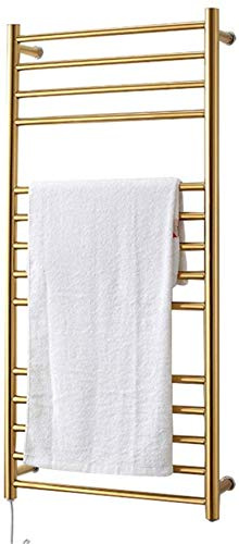 Scaldasalviette Scaldasalviette per Bagno, 14 Scaldasalviette a Parete, 1100X520X125Mm Termostato Oro Protezione da Surriscaldamento Stendino Asciugamani Elettrico, Tipo Cablato (Color : Hardwired Typ