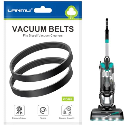 LANMU Replacement Belts Compatible with Bissell MultiClean Pet Vacuum Cleaner Model 2998, 2852, 3059, 2849, 3000, 3057, 2999, Grooved Belt for Triple Action Brush Roll, Parts 1625646 (2 Pack)