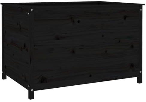 vidaXL Hochbeet, Holz Hochbeet für Garten Terrasse Balkon, Blumenkasten Pflanzbeet für Gemüse Kräuter Blumen, Gemüsebeet Kräuterbeet, Schwarz Massivholz Kiefer
