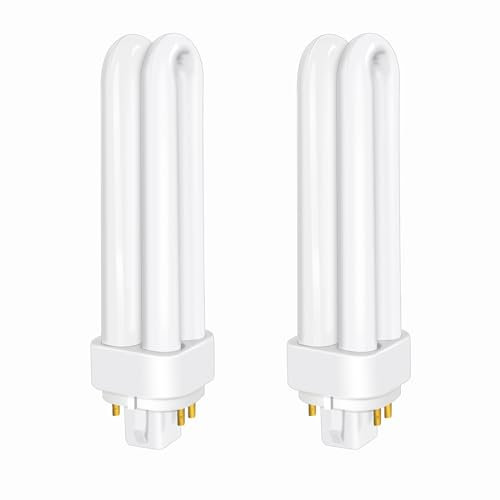 Akynite 13W Energy Saving 4 Pin Compact Fluorescent Lamp, CFL G24q-1 4 Pins, 830 Warm White 2700k, 850LM, 2U Shape, AC 220-240V, 2pcs (protrusions are Aligned)