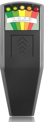 K2 EMF Meter, Handheld Elektromagnetischer Strahlungsdetektor, 5 LED Ghost Hunting Detektor, EMF-Magnetfeldmonitor, für Büro, Zuhause, Geisterjagd, 50 Hz–20.000 Hz, Schwarz