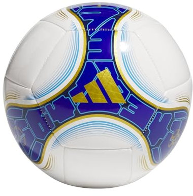Adidas Messi Club Ball, Unisex, für Erwachsene, Weiß/Mystery Ink/Lucid Blue/Lucky Blue, 3