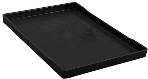 Grand plateau de service rectangulaire noir – Plastique mélaminé durable de qualité supérieure – Polyvalent avec bords surélevés – Facile à nettoyer – Idéal pour un hôtel, un restaurant, un café ou