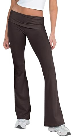 Pantalon noir extensible pour femme - Pantalon de yoga pour femme - Pantalon long en tissu noir - Pantalon de fitness léger - Taille haute - Legging fin en coton - Pantalon palazzo confortable et