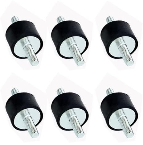 Silars Gummidaempfer M6, 6 Stücke Schwingungsdaempfer M6 Silentblock M6, Gummihalterungen für Luftkompressoren Dieselmotoren Benzinmotoren Wasserpumpen 25 * 25m