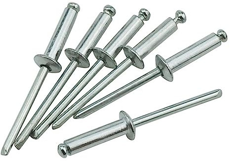 Rundkopf-Blindniete Rund, 100 STÜCKE M3.2 Aluminium Pilzschraube Ziehen Nieten Brechdorn(14mm)