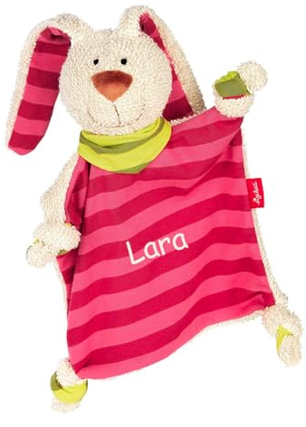 Sigikid Schnuffeltuch Löwe mit Namen Bestickt, Baby & Kinder Schmusetuch personalisiert, Kuscheltuch Geschenkidee Junge, Baby Edition, Blau/Grün, 42157