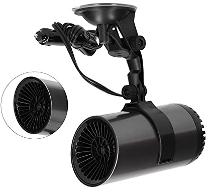 SIXRUN Ventilador Antivaho para Calentador de Coche, Desempañador Portátil 2 en 1, Plug And Play con Soporte Giratorio de 360°, Ventosa que Calienta Tu Invierno